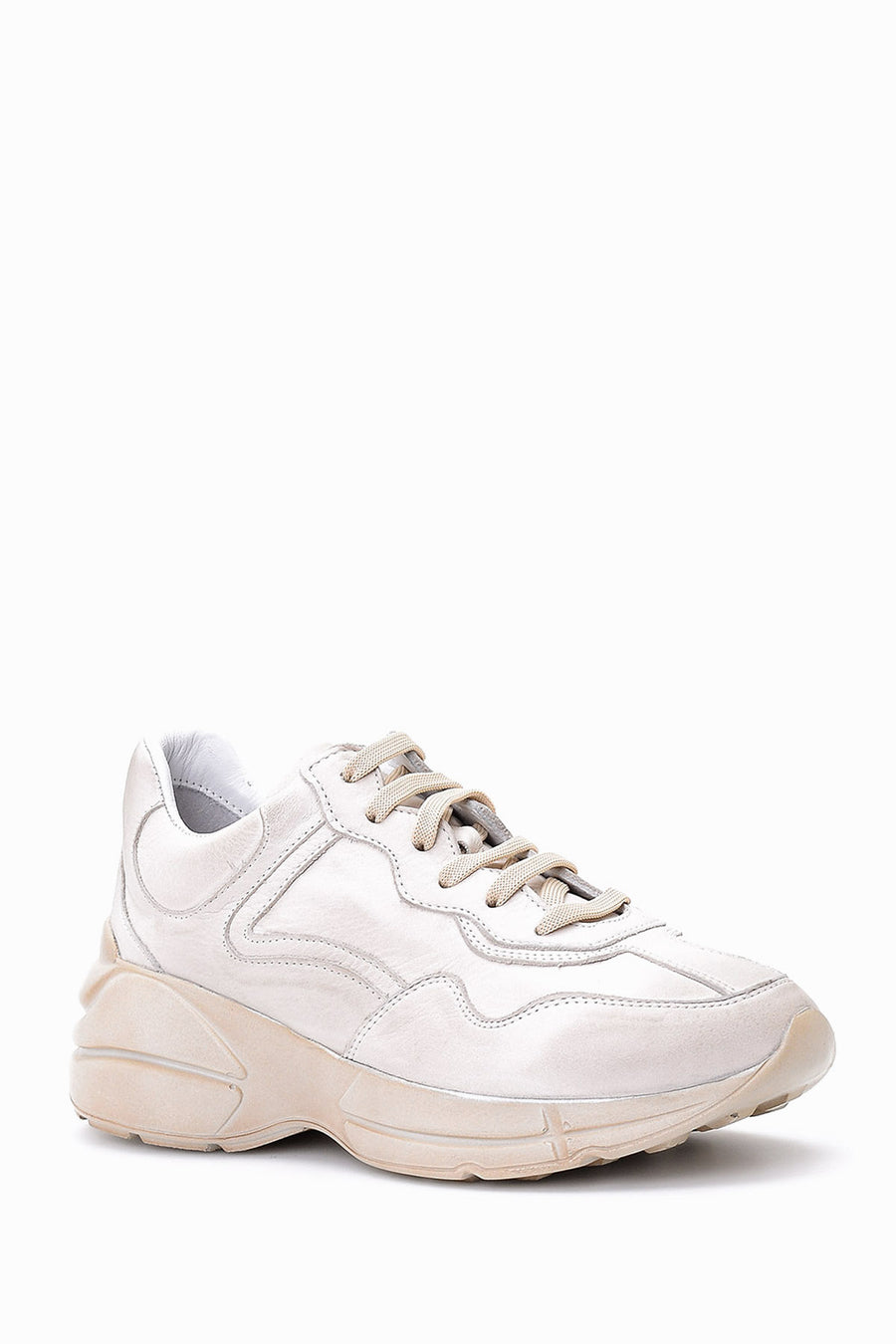 Women's High-Sole Leather Sneaker