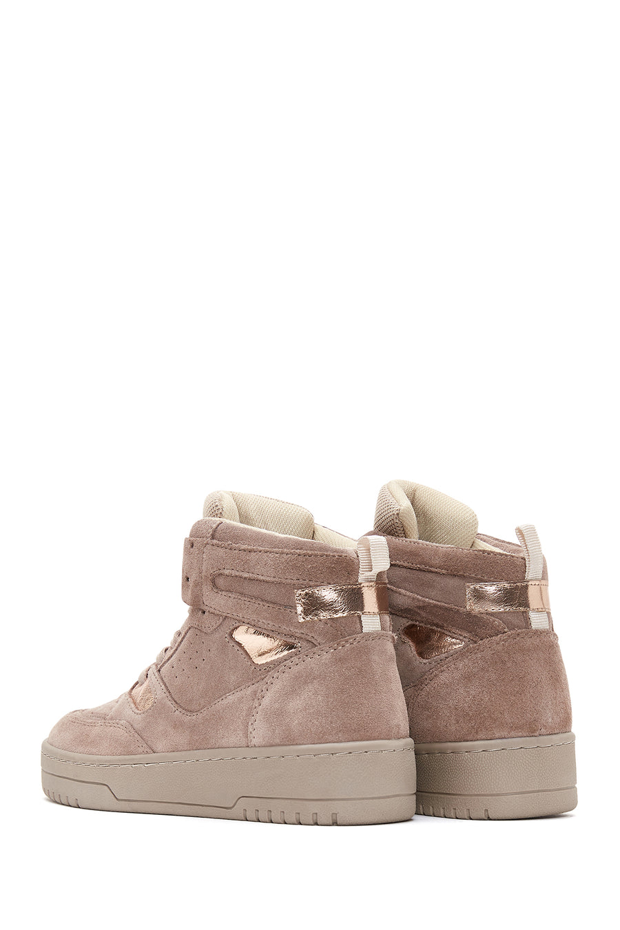Kadın Vizon Süet Deri Bilekli Sneaker
