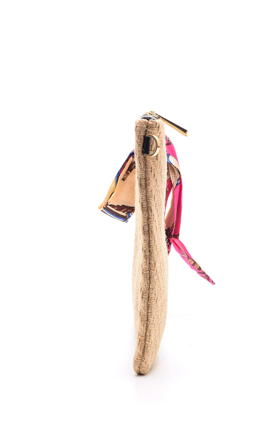 Women's Palm Tree Patterned Straw Portfolio Bag