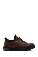 Men's Brown Lace-Up Thick-Soled Leather Sneaker | Derimod