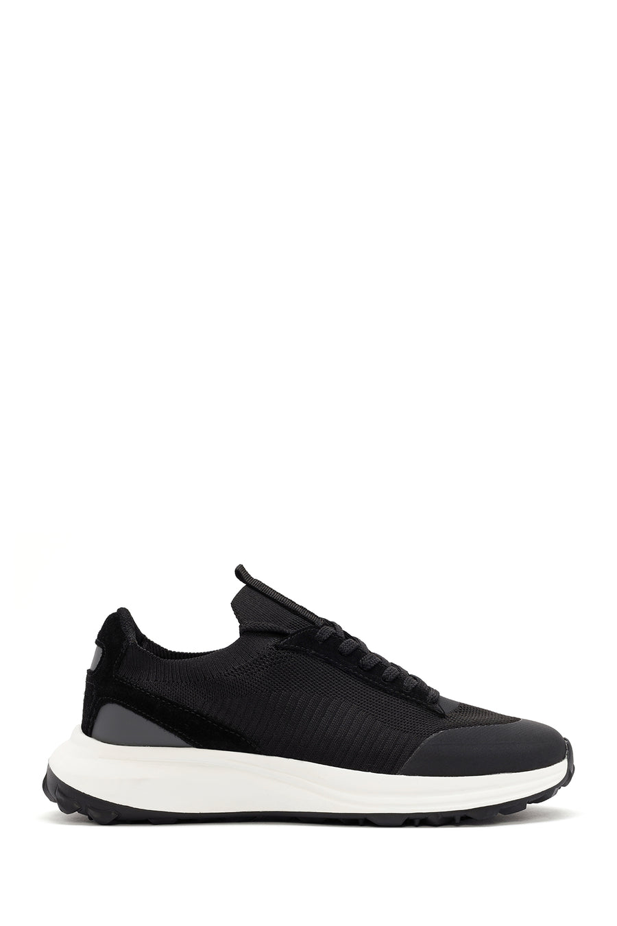 Derimod Zero Men's Black Lace-Up Thick Soled Fabric Sneaker 24SFD62196F | Derimod