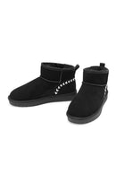 Women's Black Fur Detailed Suede Leather Boots | Derimod