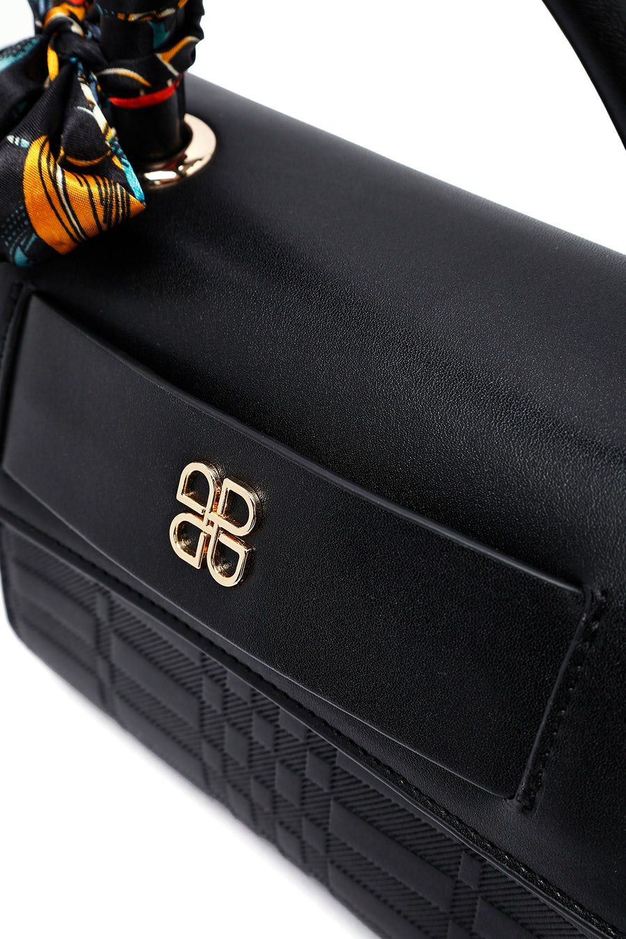 Woman Black Long-Strap Printed Crossbody Bag