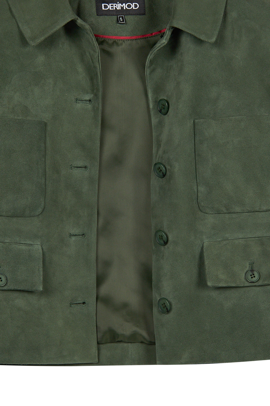 Cassandra Woman Green Slim-Fit Suede Leather Jacket