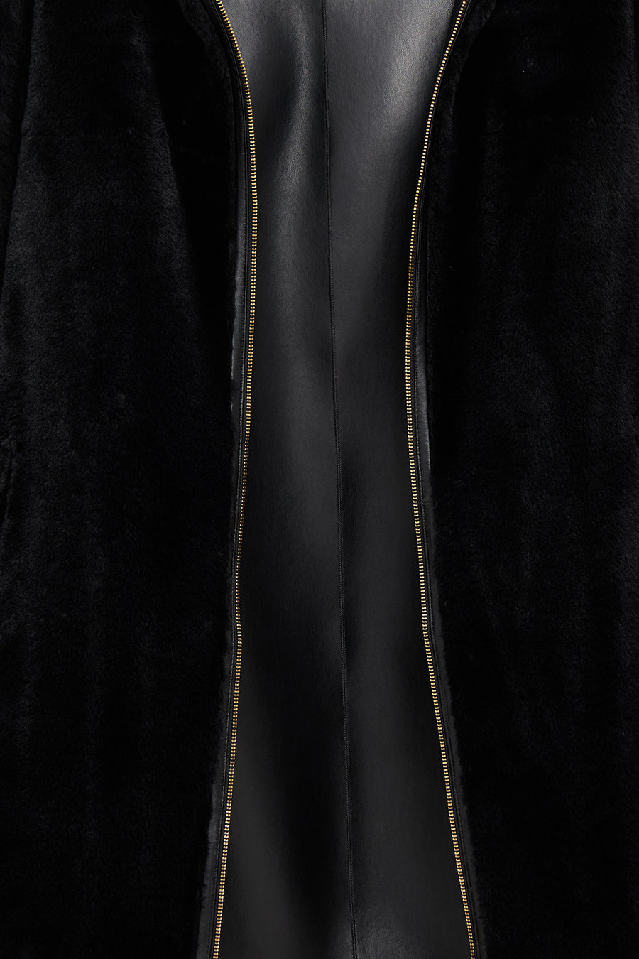 Artesina Women's Black Hooded Teddy Leather Coat