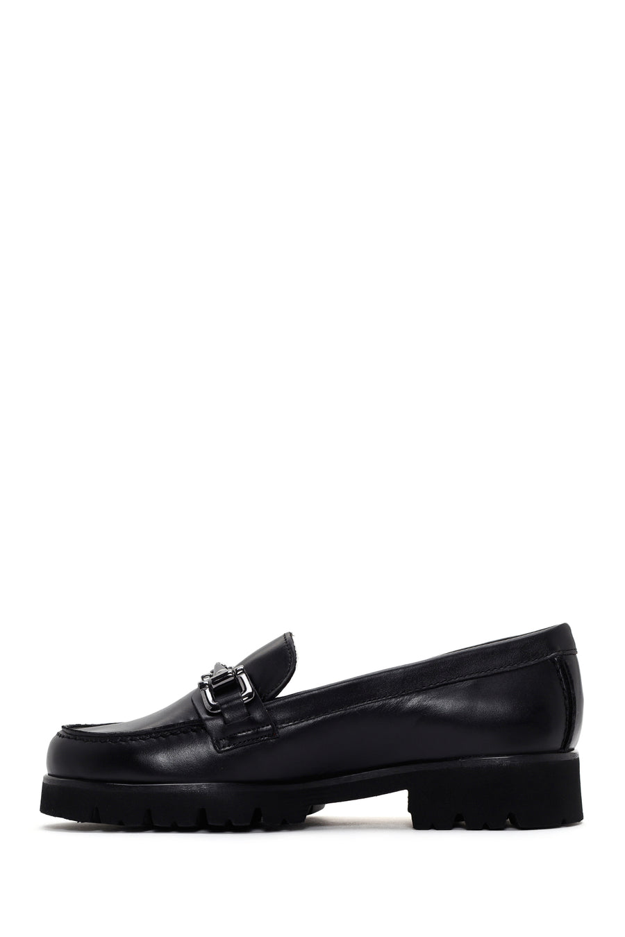 Derimod Gritti Kadın Siyah Deri Klasik Loafer