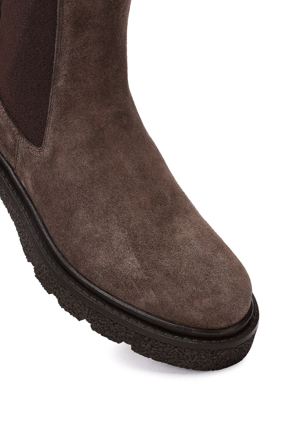 Woman Mink Thick-Soled Suede Chelsea Boots
