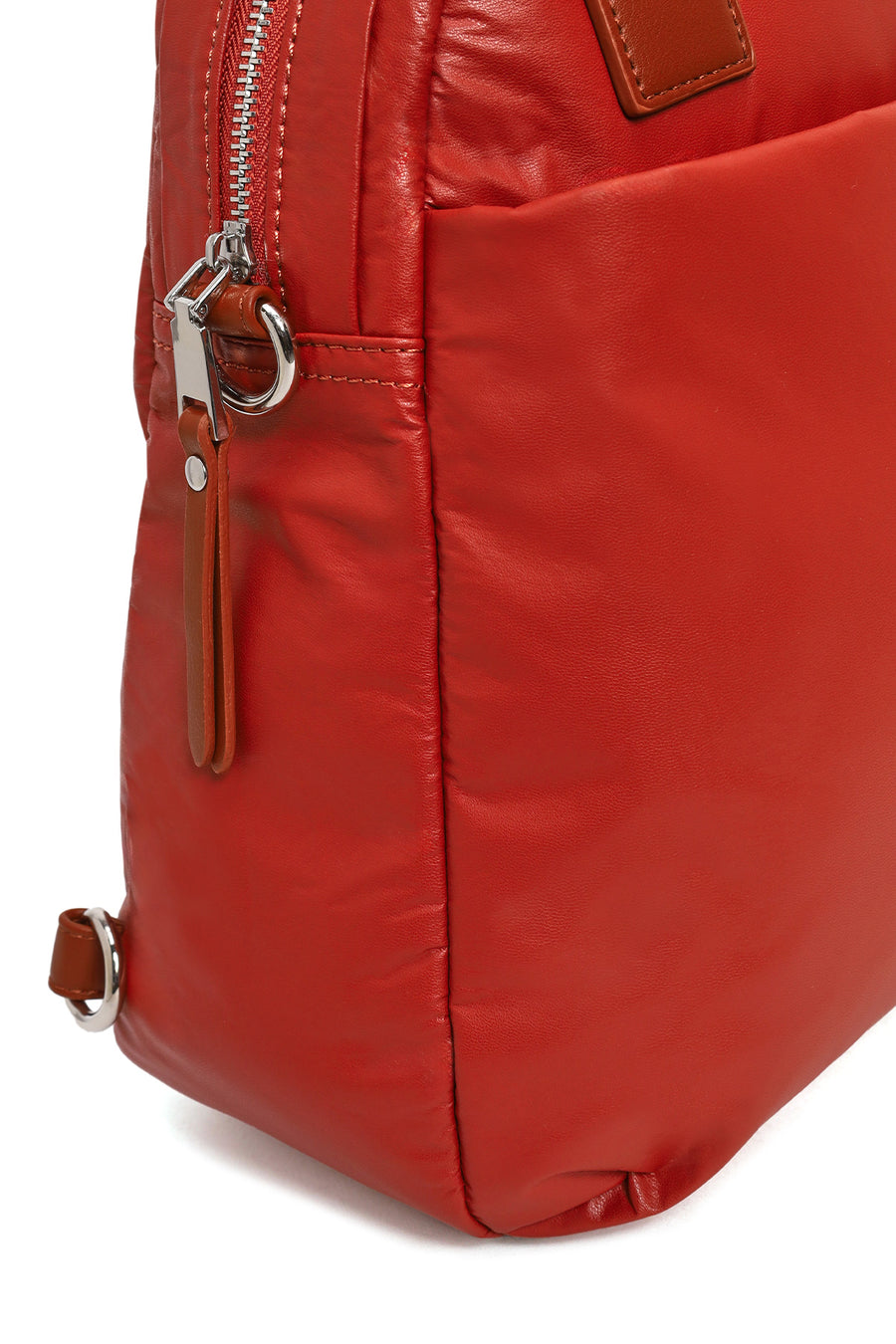 Woman Orange Long-Strap Backpack