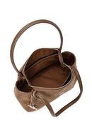 Women's Tan Suede Leather Shoulder Bag | Derimod