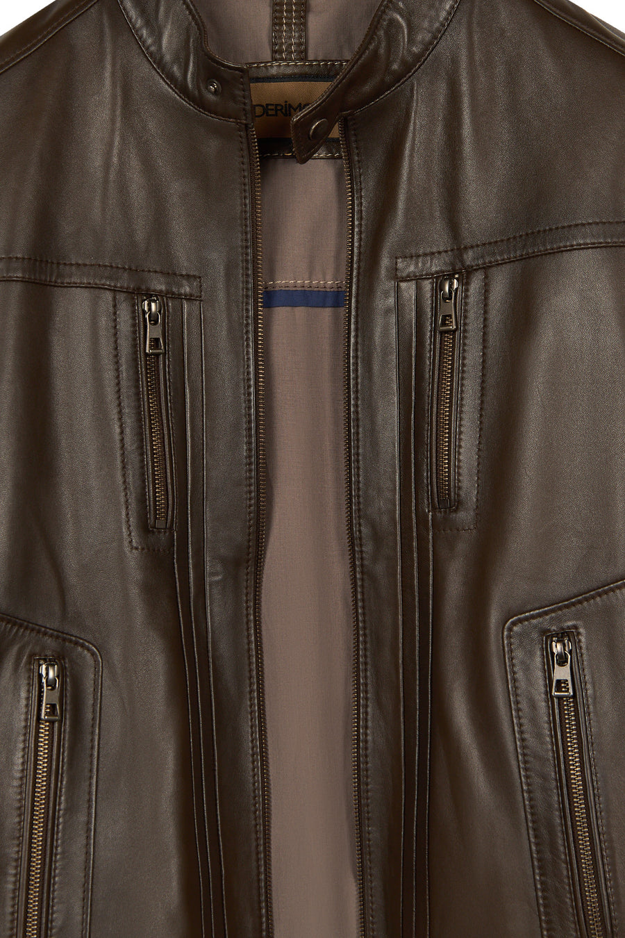 Calvin Male Mink Zip Closure Short Leather Coats