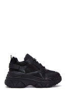 Women's Black Thick Sole Lace-Up Sneakers | Derimod