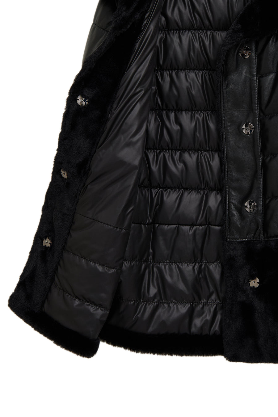 Avoriaz Women's Black Teddy Leather Coat