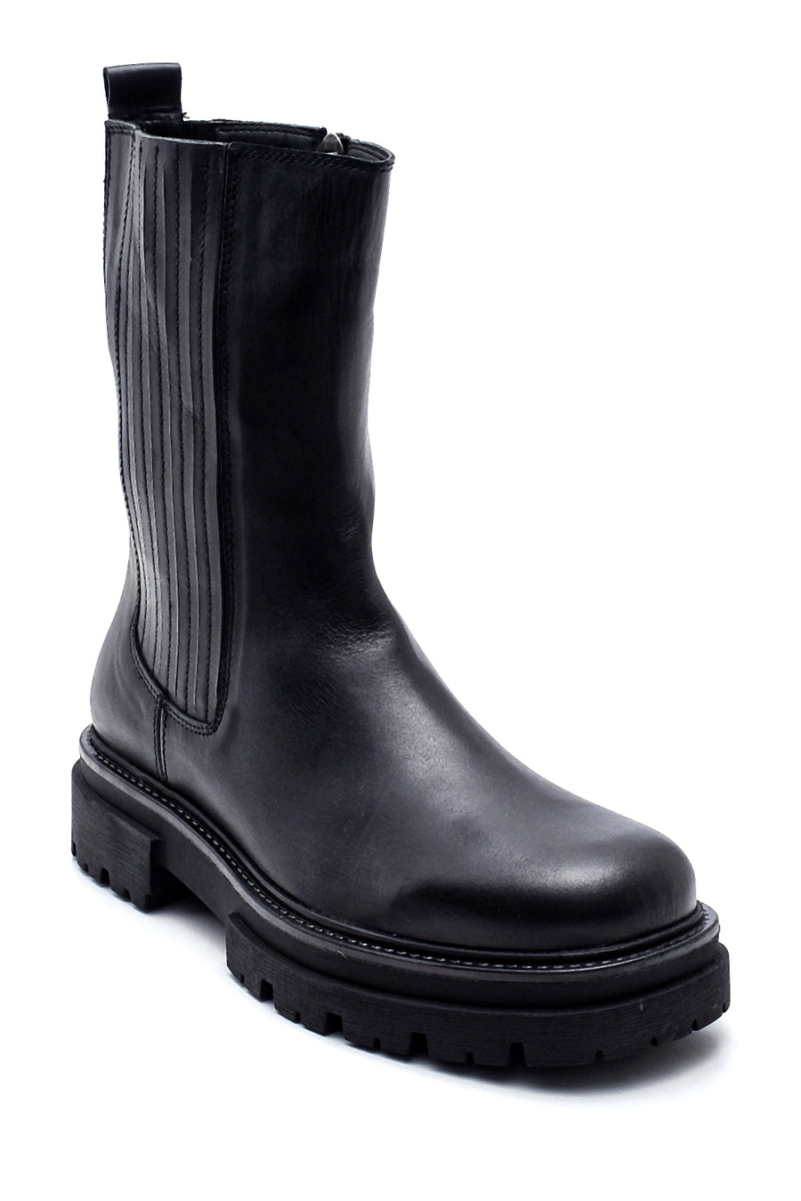 Women's Leather Zippered Long Boots