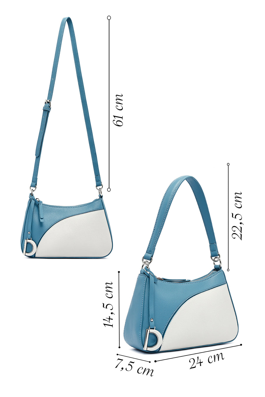 Woman Beige Long Strap Shoulder Bag