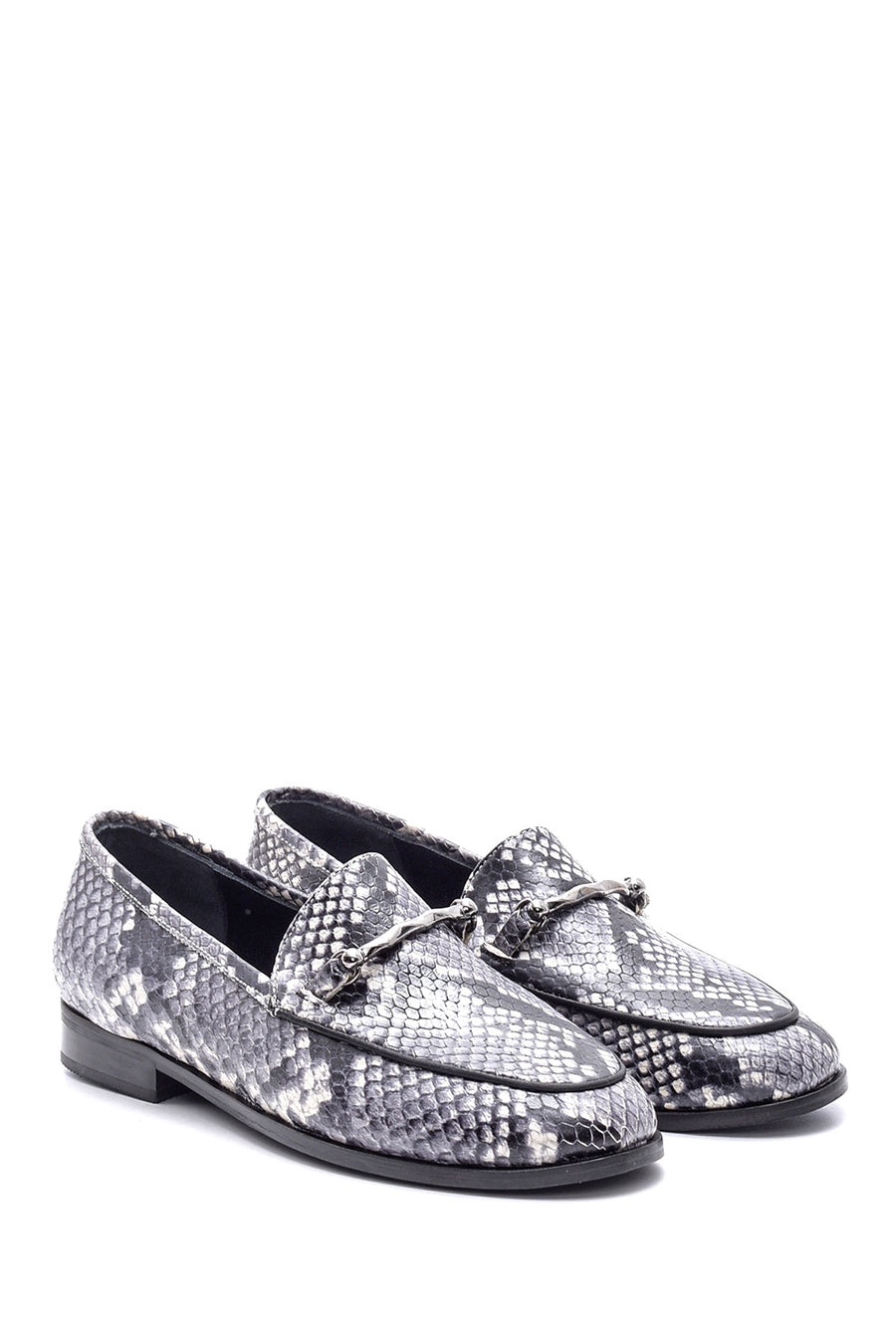 Women's Snake Pattern Leather Loafer