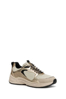 Geox Kadın Bej D Zarvıa A - Mesh+Pearl.Gbk Bağcıklı Kalın Tabanlı Deri Sneaker | Derimod
