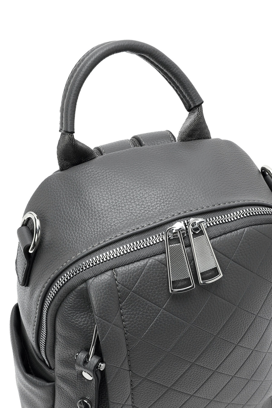 Women's Gray Long Strap Printed Backpack