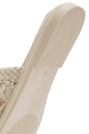 Women's Cream Knitted Slippers | Derimod