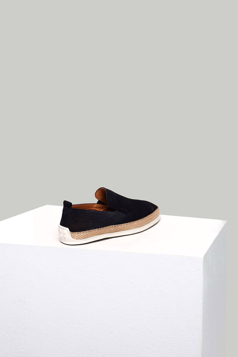 Navy Blue Suede Leather Men's Espadrille