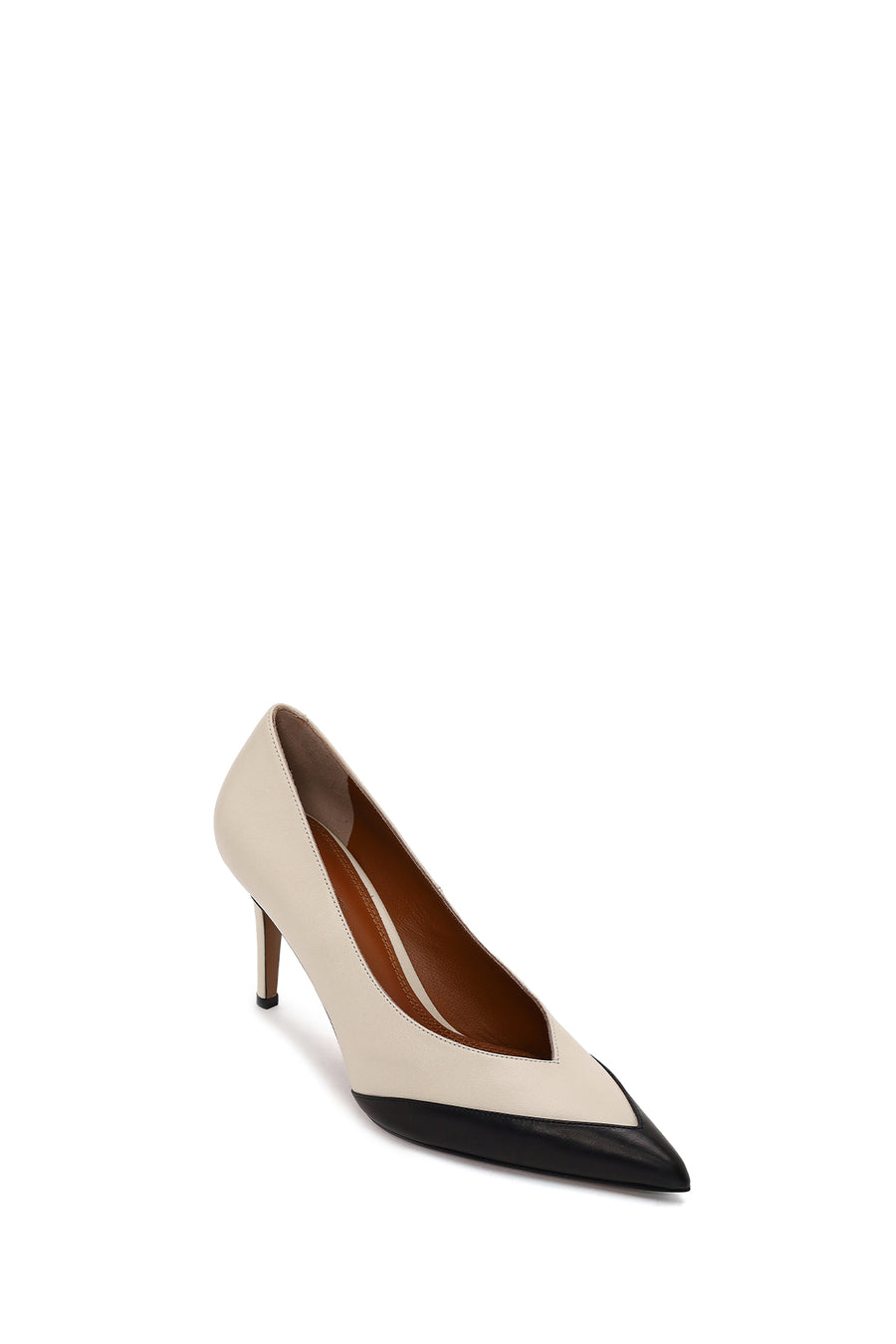 Woman Cream Thin Heeled Leather Stiletto