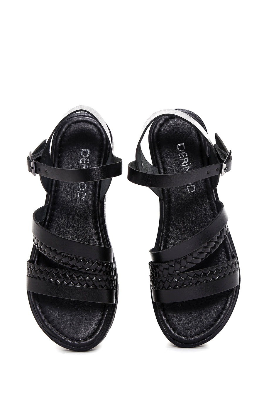 Women's Black Leather Bodrum Sandals