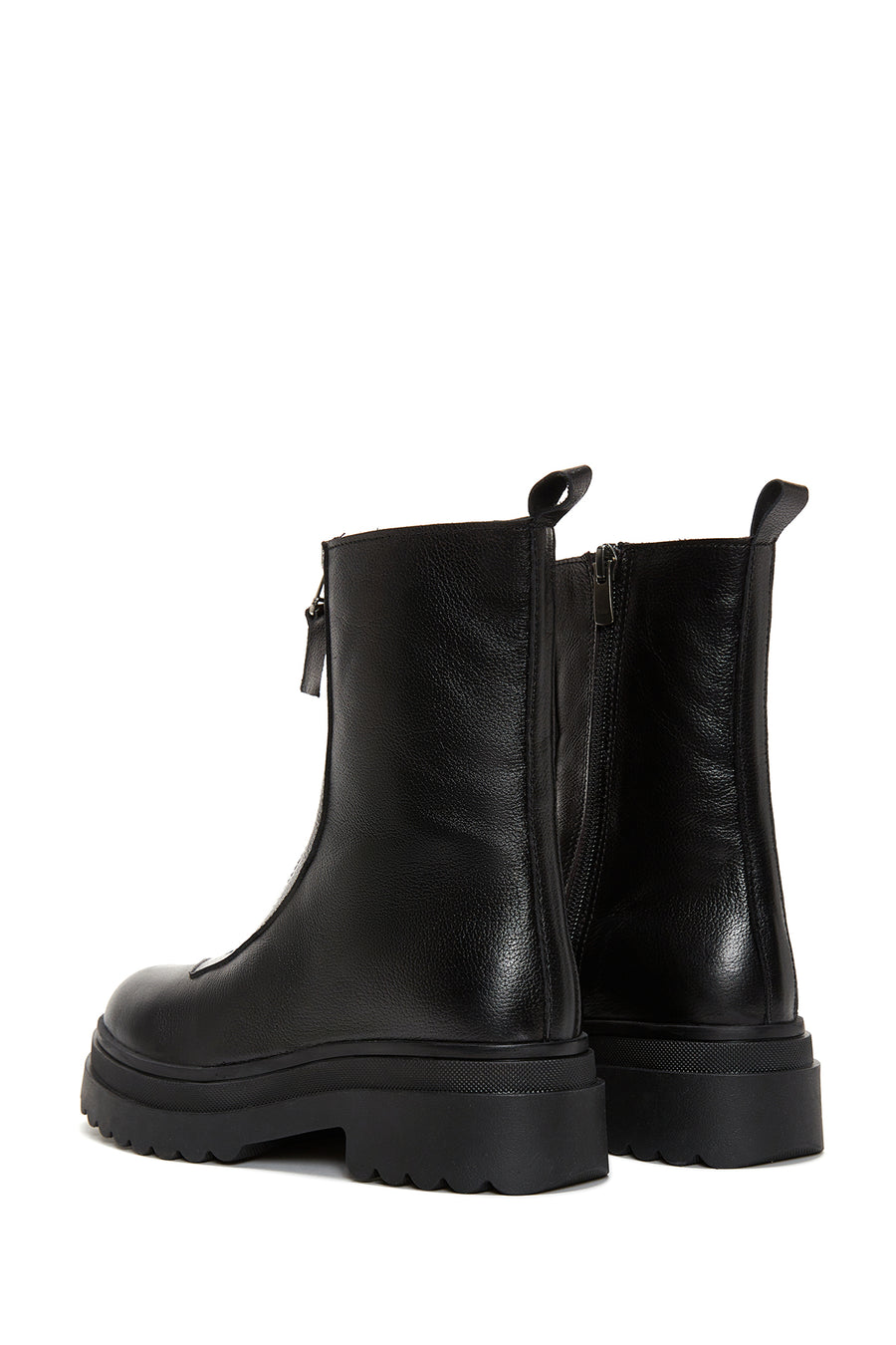 Women's Black Zipper Boots