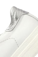 Women's White Lace-up Thick-Sole Leather Sneaker | Derimod