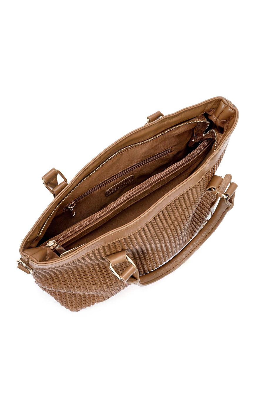 Women's Brown Long Strap Printed Handbag