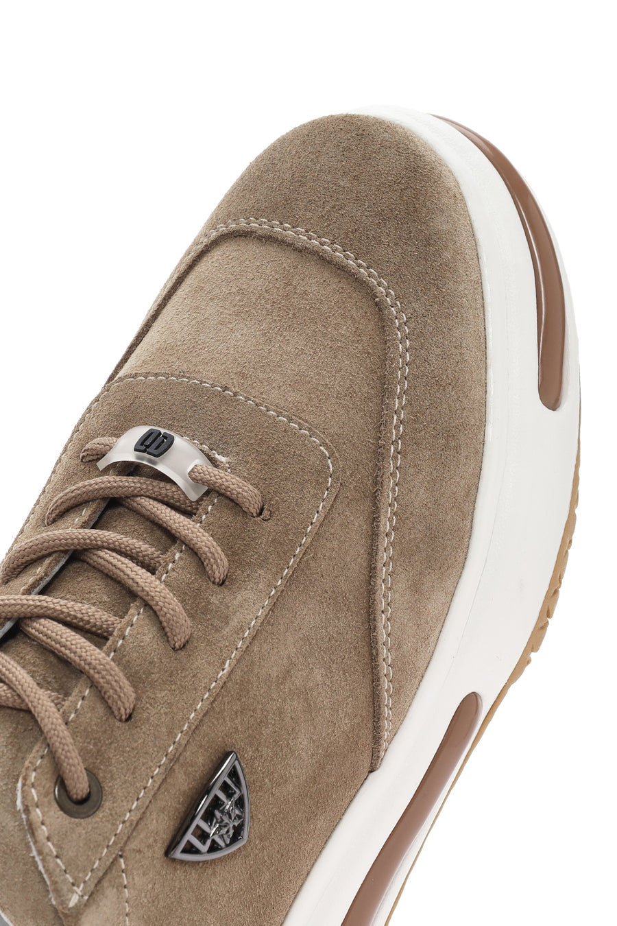 Men's Mink Thick Sole Lace-up Suede Leather Sneaker