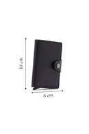 Men's Black Mechanical Card Holder | Derimod