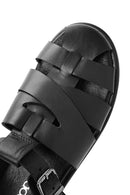 Kadın Siyah Tokalı Deri Sandalet | Derimod