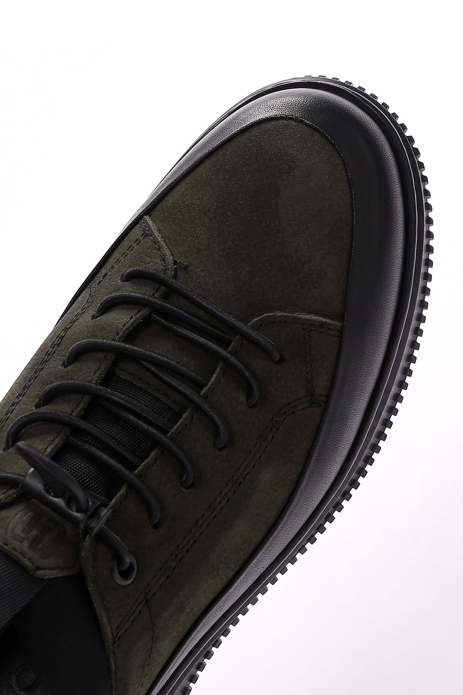Erkek Haki Bağcıklı Nubuk Deri Casual Sneaker
