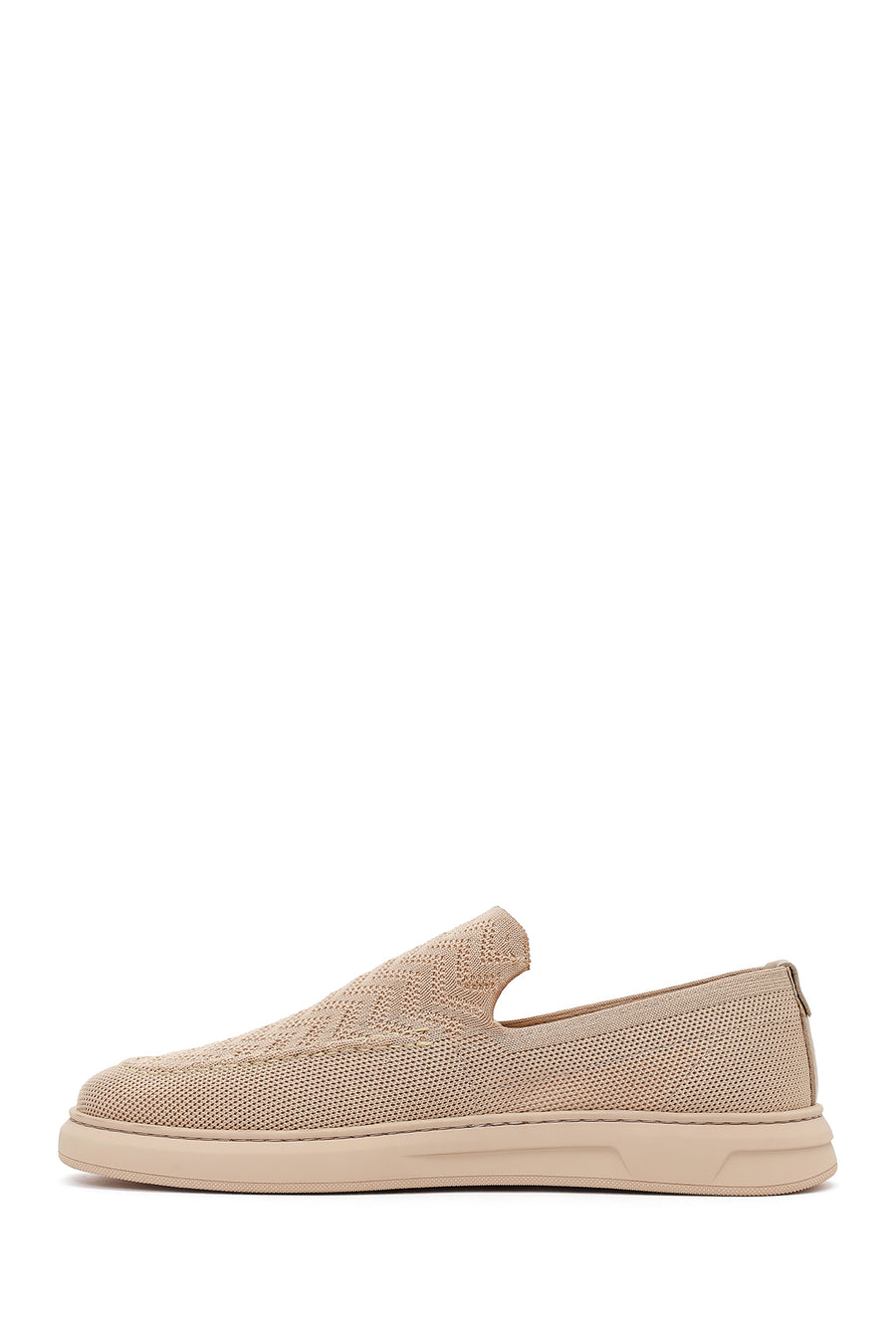 Male Beige Patterned Fabric Loafer