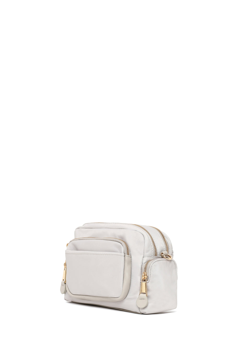 Woman Gray Fabric Mini Crossbody Bag