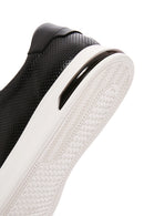 Men's Black Lace-up Thick-Sole Leather Sneaker | Derimod