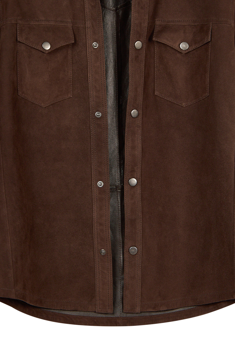 Martinez Male Brown Suede Leather Shirt Jacket