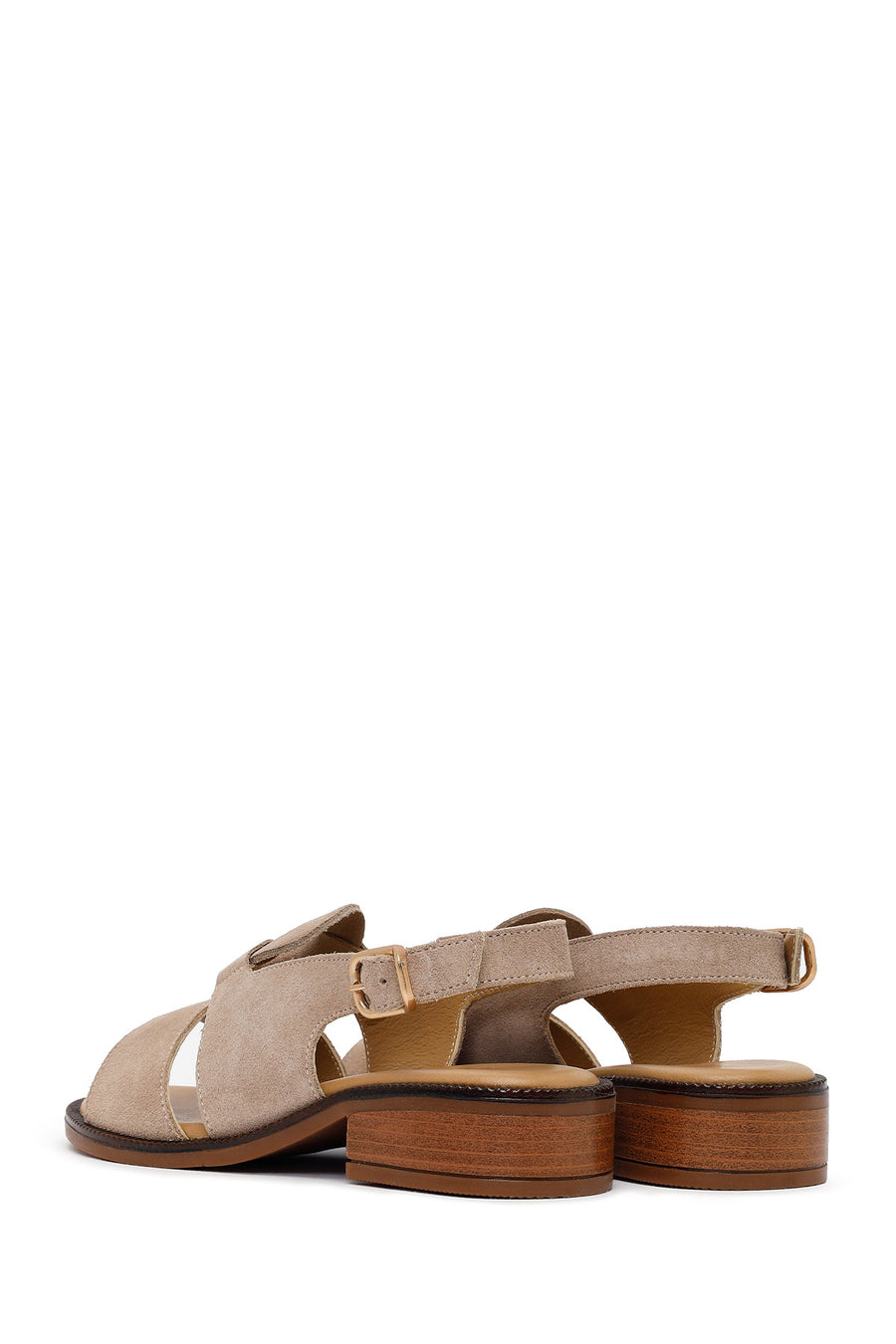 Women's Mink Buckled Suede Leather Sandals