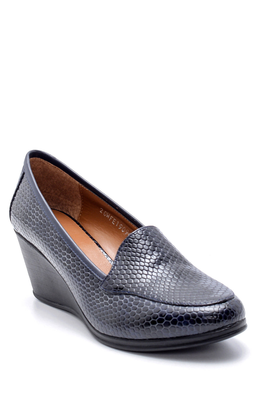 Women's Snakeskin Patterned Wedge Heeled Shoes