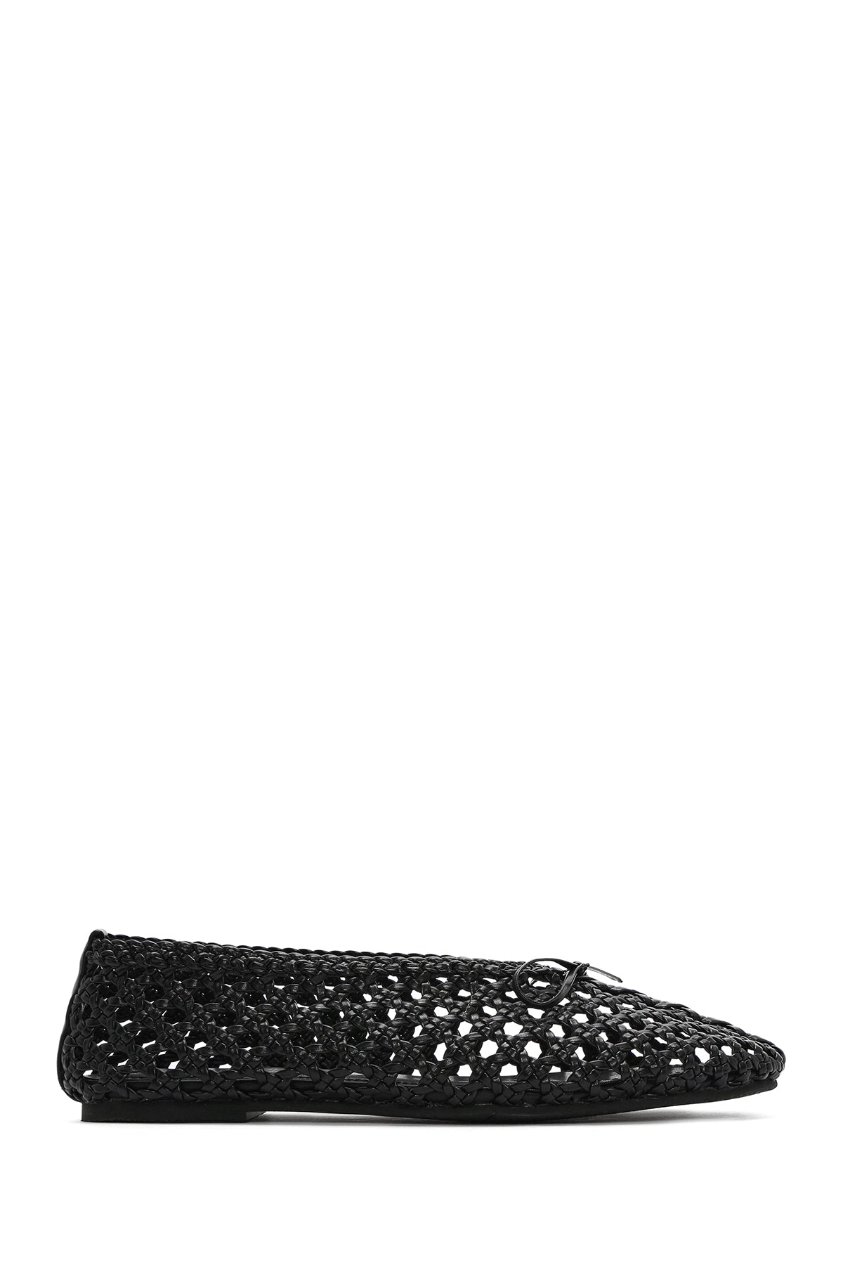 Women's Black Braided Ballerina 25SFD443629 | Derimod