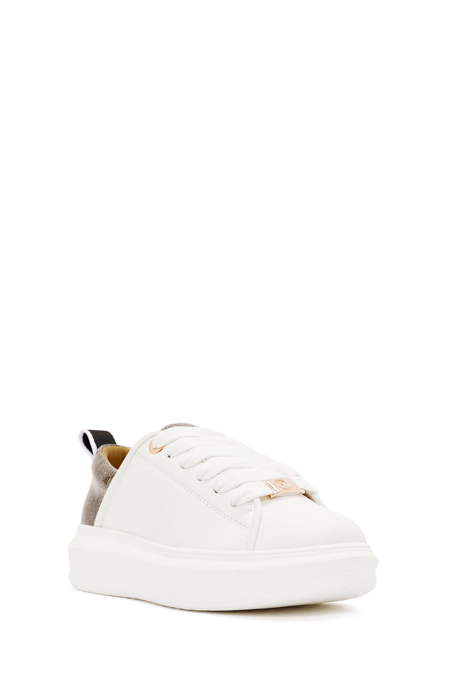 ACBC x Derimod Women's White Lace-Up Chunky Sole Sneakers