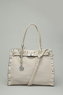 Beige Women's Shoulder Bag with Staple Detail | Derimod