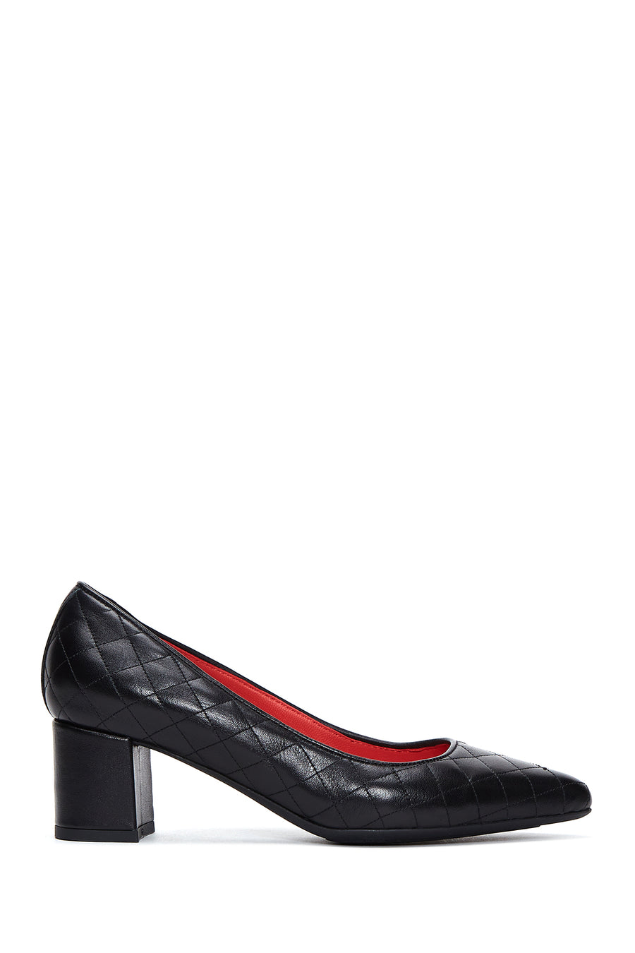 Women's Leather Gritti For Derimod Quilted Heeled Shoes 22WFD1106KP | Derimod