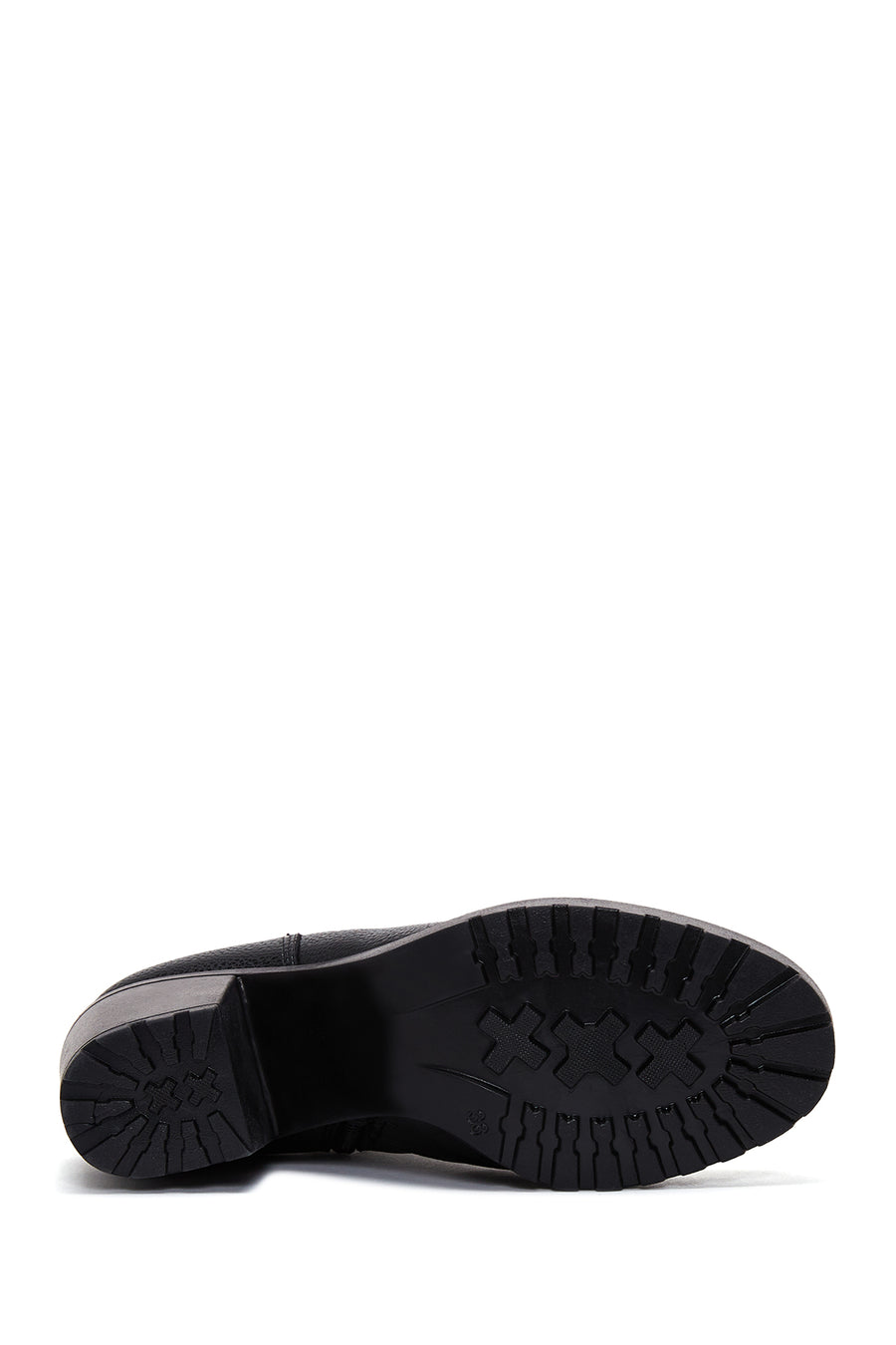 Women's Black Zippered Chunky Heel Boots