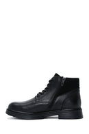 Men's Black Leather Zippered Casual Boots | Derimod