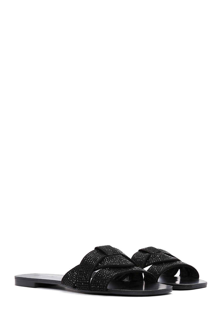 Women's Black Stone Slippers