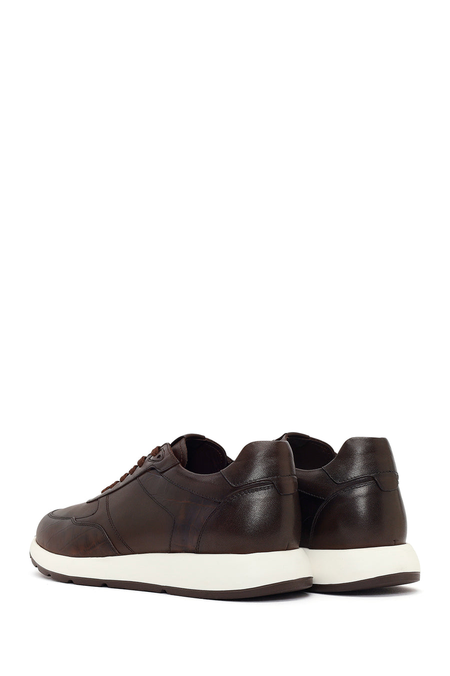 Male Brown Lace-Up Leather Sneaker