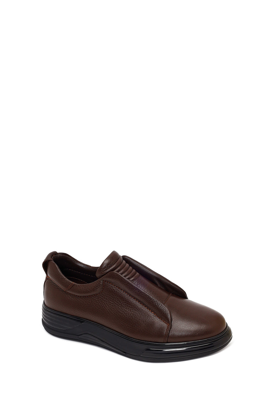 Erkek Kahverengi Deri Sneaker