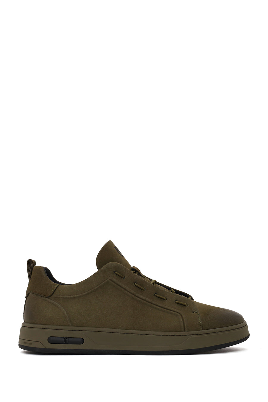 Male Khaki Lace-up Nubuck Leather Sneaker WM680001DN | Derimod
