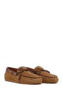 Women's Tan Suede Leather Loafer | Derimod
