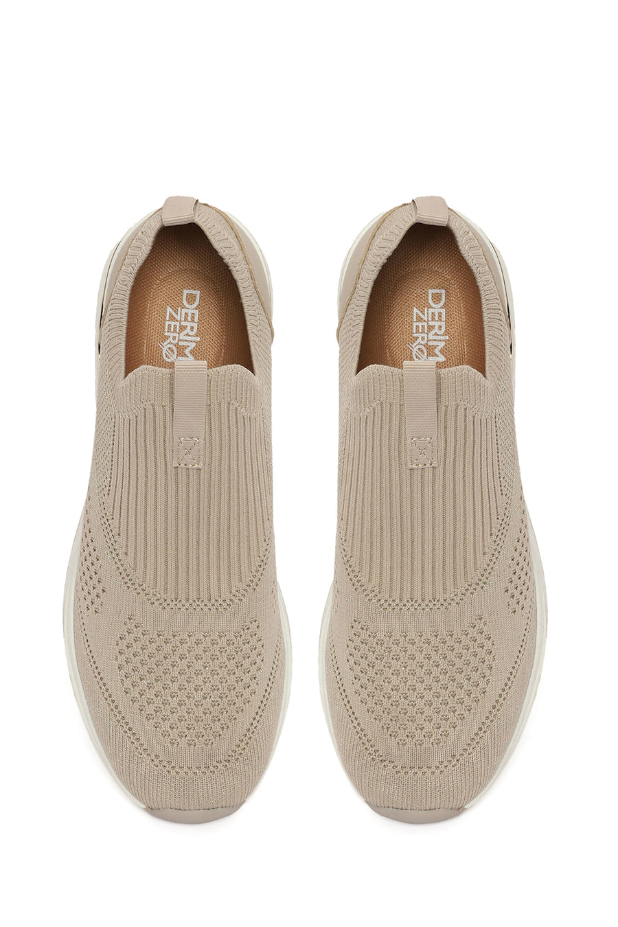 Derimod Zero Women's Beige Thick-Soled Fabric Sneakers